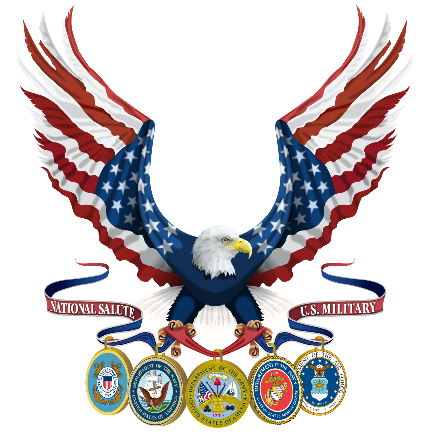 National Salute to U.S. Military — All Branch Seals